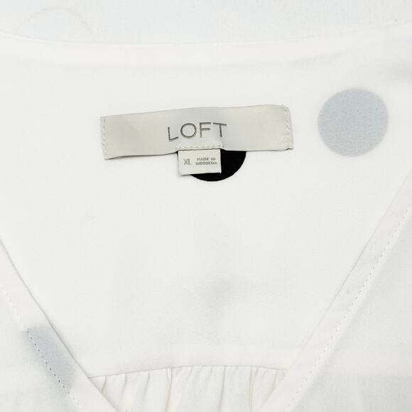 LOFT Polka Dot Flutter Sleeve Blouse - Size XL - Picture 8 of 8